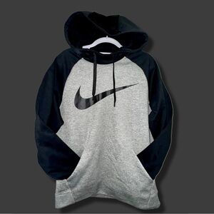 EUC - Nike DriFit Fleece Long Sleeve Black/Grey Hoodie
